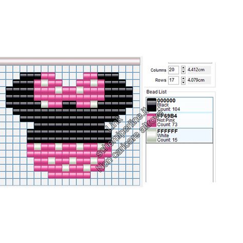 Schema perline da stirare pyssla con Disney Minnie idea portachiavi 18x15 Cross Stitch Disney, Free Cross Stitch Charts, Bead Loom Designs, Plastic Canvas Stitches, Perler Bead Templates, Brick Stitch Earrings, Pola Kristik, Disney Cross Stitch, Mini Cross Stitch