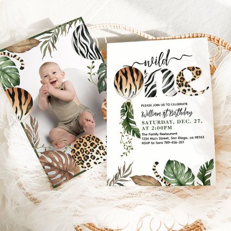 $2.98 | Wild One Modern Gender Neutral 1st Birthday | Birthday Invitations | safari them, 1st birthday, wild one, wild one baby birthday, modern, minimal, balloon, gender neutral first birthday, first birthday safari party, wild one digital invitation Gender Neutral First Birthday, First Birthday Safari, 1st Birthday Wild One, Baby Birthday Invitations, Modern Birthday, Creative Invitations, Birthday Thank You Cards, 1st Birthday Invitation, Safari Birthday