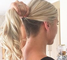 Long Blond Ponytail, Undercut Ponytail Undercut, Blond Ponytail, Undercut Ponytail, Blond Hairstyle, Hair Ritual, Undercut Haircut, Undercut Hairstyles Women, Brassy Hair, Undercut Long Hair