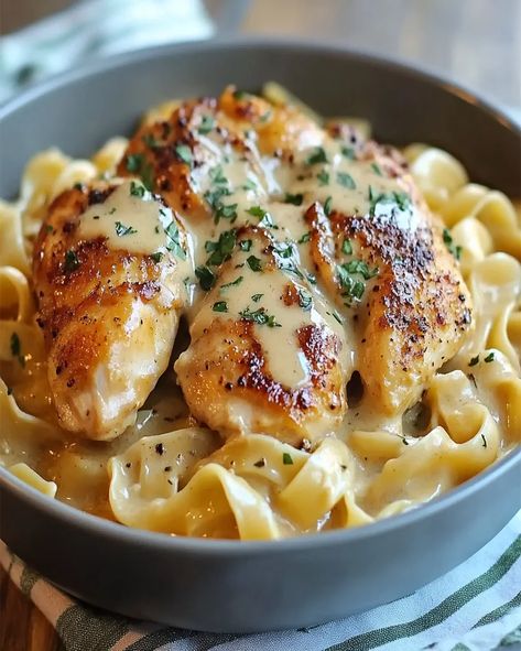 Indulge in Chicken with Buttered Noodles! A creamy, comforting dish combining tender chicken, buttery noodles, and savory mushrooms. Chicken Thigh Noodles, Chicken Buttered Noodles, Chicken Noodle Mashed Potatoes, Chicken Butter Noodles, Chicken With Butter Noodles, Chicken And Buttered Noodles, Chicken And Butter Noodles, Butter Noodles And Chicken, Chicken With Buttered Noodles