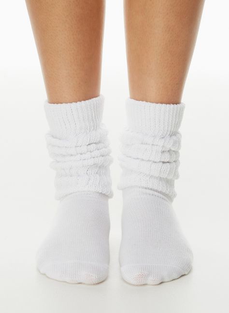 SCRUNCH CREW SOCK | Aritzia Slouchy Socks, Slouch Socks, Short Bra, Ankle Sock, Crew Sock, Brushed Cotton, Ankle Socks, Bike Shorts, Sock Shoes