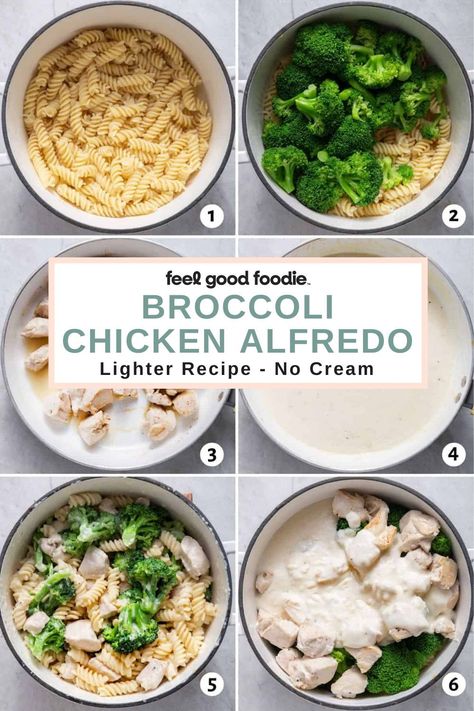 Healthy Chicken Broccoli Alfredo, Broccoli Chicken Alfredo, Broccoli Shrimp, Broccoli Alfredo Pasta, Easy Weeknight Pasta, Garlic Alfredo Sauce, Vegetable Pasta Recipes, Weeknight Pasta, Chicken Broccoli Pasta