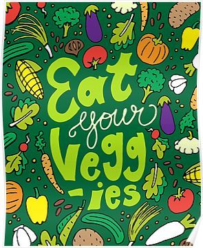 Eat Your Veggies Poster Veggies Quotes, Flat Stomach, Printable Quotes, Book Illustration, Instagram Accounts, Sale Poster, Greeting Card, Kids Rugs, Greeting Cards