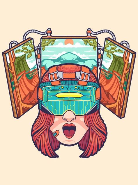 virtual reality vector illustration Virtual Reality Illustration, Reality Illustration, Virtual Reality Design, Vector Game, Vr Headset, Screen Design, Illustration Vector, Coral Reef, Virtual Reality