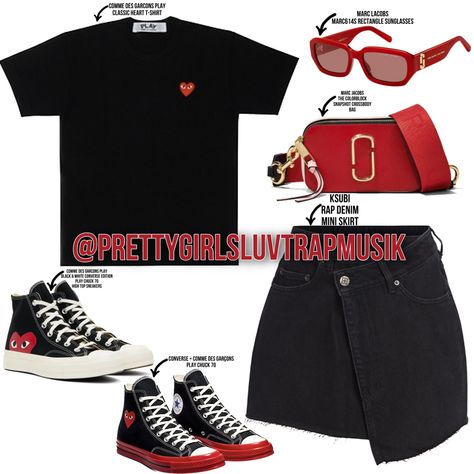 Heart Converse Outfit Black Women, Com Des Garcons Converse Outfit, Comme Des Garcons Converse Outfit, Converse Comme Des Garcons, Black And White Converse, Garcons Converse, Converse Outfit, Best Online Clothing Stores, Birthday Fits