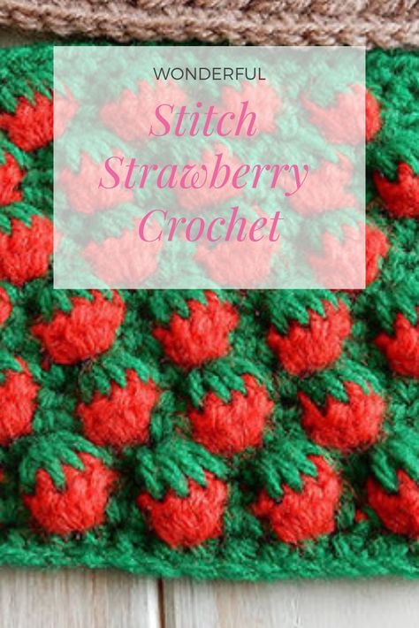 Strawberry Crochet, Crochet Square Blanket, Crochet Baskets, Crochet Strawberry, Strawberry Pattern, Crochet Tips, Crochet Goodies, Holiday Crochet, Crochet Afghans