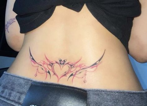 Lower Back Tats, Simbols Tattoo, Tramp Stamps, Pink Tattoo, Pretty Tattoos For Women, Tattoos For Black Skin, Cute Tattoos For Women, Back Tattoo Women, Girly Tattoos