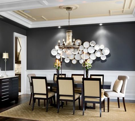 Dining Room Accent Wall, Dining Room Paint Colors, Dining Room Accents, Room Wall Colors, Dining Room Paint, Grey Dining Room, Dining Room Art, Dining Room Wall Art, Dining Room Colors