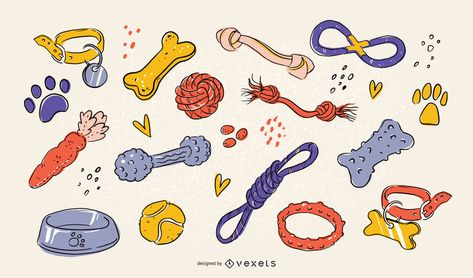 Dog Toys Design Set #AD , #Toys, #Design, #Set, #Dog Dog Toys Illustration, Dog Toys Drawing, Dog Toy Illustration, Dog Toy Drawing, Cat Toys Drawing, Cat Toy Drawing, Toy Drawing, Dogs Toys, Paper Dog