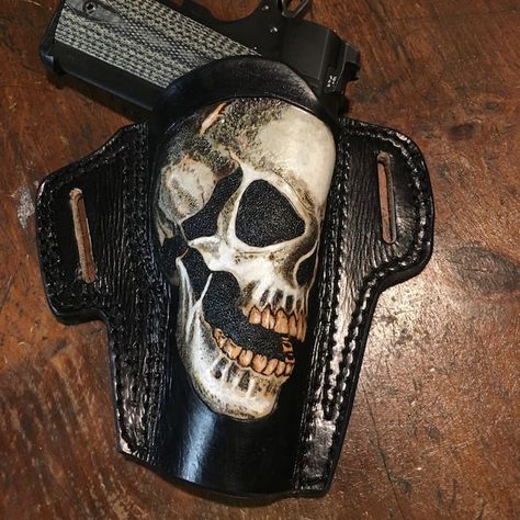 Handmade Open Top Airsoft Leather Holster SHIPS FREE in - Etsy Швеция Mares Leg, 1911 Leather Holster, Leather Shoulder Holster, Leather Knife Sheath Pattern, 1911 Holster, Painted Skull, Shoulder Holster, Ranch Hand, Tooling Patterns