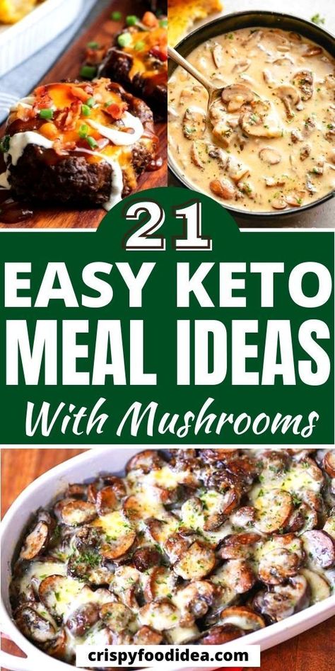 Low Carb Meals With Mushrooms, Keto Meals With Mushrooms, Low Carb Recipes With Mushrooms, Mushroom Protein Recipes, Mushroom Low Carb Recipes, Keto Mushroom Recipes Low Carb, No Meat Keto Recipes, Keto Recipes With Mushrooms, Low Calorie Mushroom Recipes