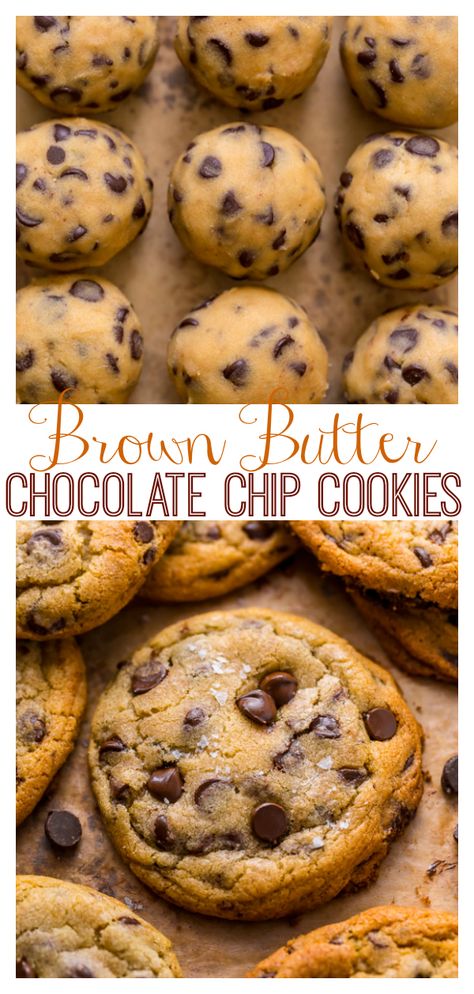 Extra Chocolate Chip Cookies, Brown Butter Baking Recipes, Chocolate Chip Cookies With Brown Butter, Brown Sugar Cookies Chocolate Chip, Brown Buttered Chocolate Chip Cookies, Soft Brown Butter Chocolate Chip Cookies, Cookies Kids Love, Brown Butter Cookies Chocolate Chip, Cookie Competition Ideas