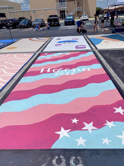 #senior #senioryear #parkingspot #seniorspot #seniorparkingspot #paintedparkingspot #highschool #preppy #aesthetic #cuteparkingspot #2022 #2023 In My Senior Era Parking Spot, Cute Senior Parking Spot Ideas, Purple Parking Spot Painting, Painted Parking Spaces Ideas, Senior Parking Spaces Easy, Simple Senior Parking Spaces Ideas, Easy Parking Spot Painting Ideas, Cute Parking Spot Painting Ideas, Highschool Parking Spot Ideas