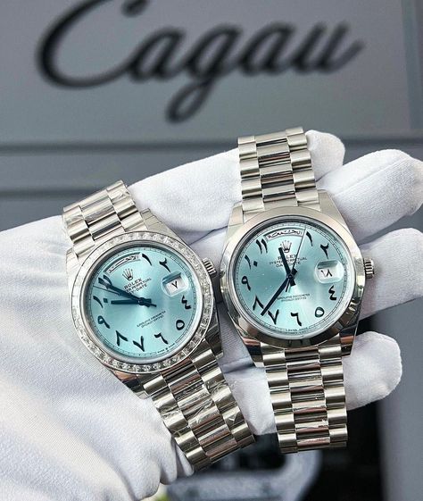 Arabic numbers light blue Rolex watches are a unique and stylish choice for those who appreciate precision and elegance. The combination of the classic Arabic numerals with the modern touch of the light blue color gives these timepieces a distinctive look. Perfect for adding a pop of color to any outfit, these watches are sure to stand out. #Rolex #ArabicNumbers #BlueWatches #LuxuryTimepieces' Rolex With Arabic Numbers, Arabic Numbers, Luxurious Lifestyle, Blue Watches, Luxury Timepieces, Men's Wear, Light Blue Color, Rolex Watches, Luxury Lifestyle