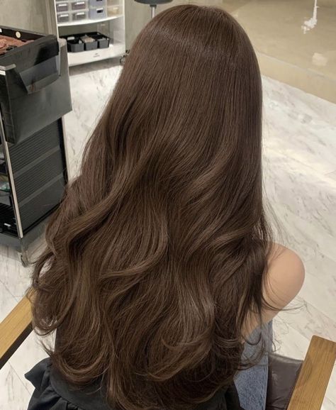 Solid Light Brown Hair, Milk Chocolate Hair Color, Light Brown Hair Dye, 100 Hairstyles, Korean Hair Color, Brown Hair Looks, Hair Inspiration Long, Layered Haircuts For Medium Hair, Brown Hair Inspo