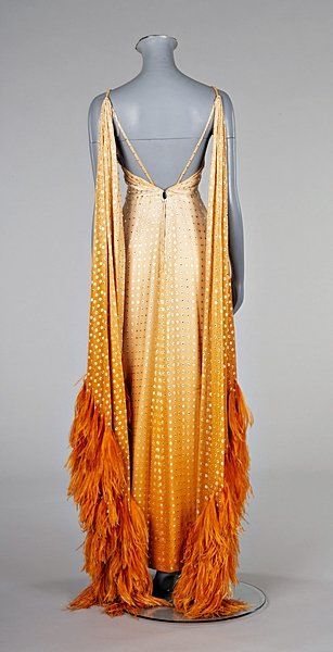 DressPierre Balmain, 1970sKerry Taylor Auctions Vintage Balmain Haute Couture, 70s Evening Wear, 70s Evening Dress, 1970s Evening Gowns, 70s Evening Gown, Flame Witch, Orange Evening Gown, Sagittarius Style, Fashion Details Unique