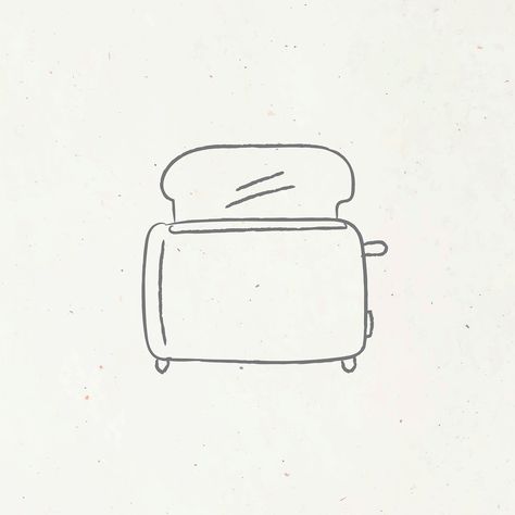 Doodle bread toaster design resource vector | free image by rawpixel.com / nunny Meatball Tattoo, Toaster Tattoo, Toaster Drawing, Healthy Food Cartoon, Bread Tattoo, Cooking Cartoon, Bread Drawing, Tool Drawing, Bread Toaster