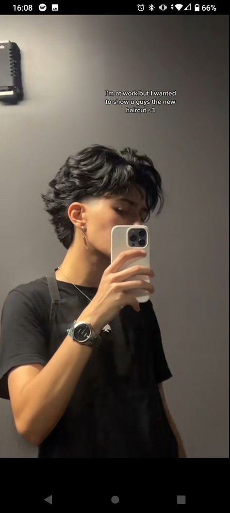 Long Short Haircuts Men, Blowout Taper Men Long Hair, Blowout Taper Men Middle Part, Taper Wolfcut, Haircuts For Masc Women, Taper Fade Long Hair Straight, Long Hair With Taper Fade, Long Mens Haircuts Straight, Low Taper With Long Hair