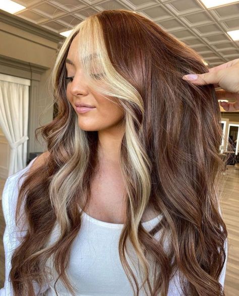 Caramel Front Highlights, Brunette With Caramel, Elegant Hair Color, Cinnamon Brown Hair, Auburn Blonde Hair, Copper Brown Hair, Front Highlights, Hair Elegant, Red Blonde Hair