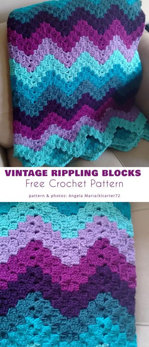 Vintage Rippling Blanket Ideas Winter Crochet Ideas, Crochet Ripple Afghan, Crochet Ripple Pattern, Ripple Afghan, Ripple Stitch, Bohemian Crochet, Blanket Design, Elegant Crochet, Crochet Afghan Patterns Free