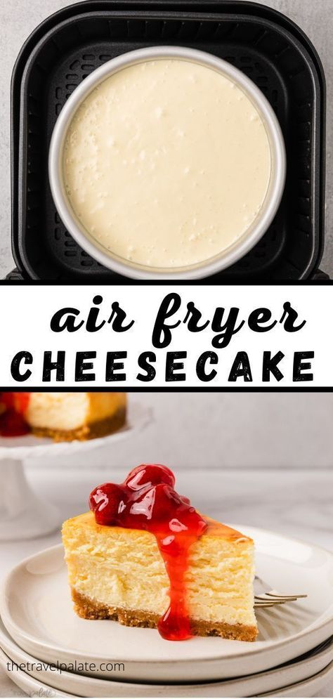 Airfryer Cheesecake Recipe, Air Fryer Cheesecake, Homemade Cheesecake Recipe, Cheescake Factory, Air Fryer Dessert, Air Fryer Cake Recipes, Homemade Cheesecake Recipes, Air Fryer Recipes Dessert, Homemade Graham Cracker Crust