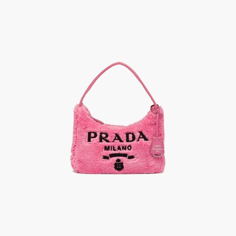 Petal Pink/black Re-Edition 2000 terry mini-bag | Prada Prada 2000, Prada Re Edition 2000, Prada Re Edition, Popular Bags, Fancy Bags, Silver Tops, Prada Handbags, Cute Bags, Up Girl