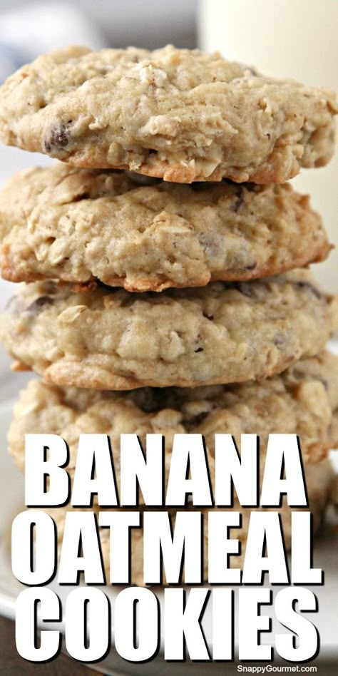 Homemade Cookie Recipe, From Scratch Cookies, Homemade Oatmeal Cookies, Cookies Banana, Oatmeal Cookies Easy, Drop Cookie Recipes, Oats Chocolate, Oatmeal Banana, Cookies Oatmeal