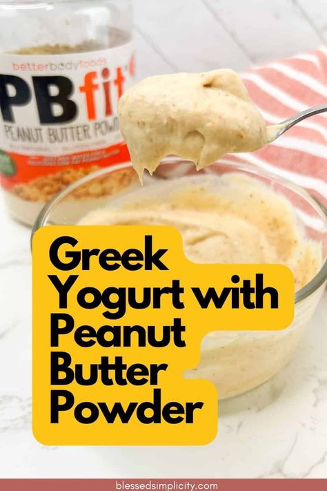 See how to combine PB2 and Greek Yogurt for a powerful protein kick while also giving your body healthy fats for workouts and daily energy. Pb Fit Greek Yogurt Dip, Pb Yogurt Dip, Greek Yogurt With Pb2, Peanut Butter Yogurt Dip Healthy, Uses For Pb2 Powder, Pb2 Protein Powder Recipes, Pb Fit Low Carb Recipes, Pb2 Yogurt Recipes, Yogurt And Peanut Butter Powder