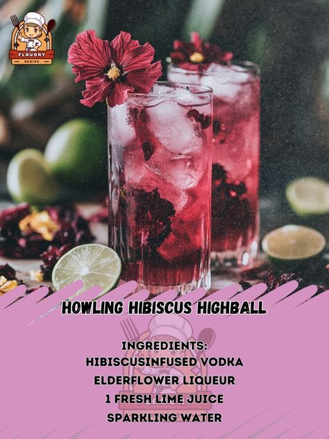 🌺🍹 Elevate your cocktail game with the Howling Hibiscus Highball - a refreshing and floral delight! 🌺🍹 Howling Hibiscus Highball Ingredients: - 2 oz hibiscus-infused vodka - 1 oz elderflower liqueur - 1/2 oz fresh lime juice - 3 oz sparkling water - Hibiscus flower for garnish Instructions: 1. Fill a glass with ice. 2. Add hibiscus-infused vodka, elderflower liqueur, and lime juice. 3. Stir gently. 4. Top with sparkling water. 5. Garnish with a hibiscus flower. 6. Enjoy your Howling Hibisc... Vodka Infused, Liqueurs Recipes, Vodka Recipes, Infused Vodka, The Howling, Daily Recipes, Hibiscus Flower, Sparkling Water, Fresh Lime