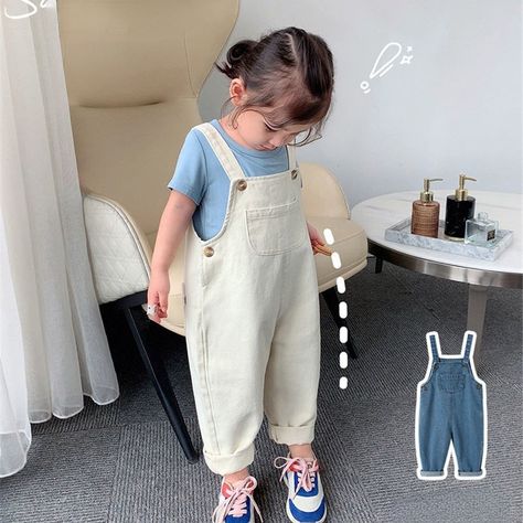 2023 Jumpsuit For Girls Kids Spring Autumn Jeans Overall Dress Rompers Kawaii Overalls Denim Suspender Pants Fashion Children Beige-5 Height 80cm Kids Overall Outfits, 2023 Jumpsuit, Kawaii Overalls, Autumn Jeans, Girls Long Skirts, Jean Overall Dress, Denim Suspenders, Korean Kids