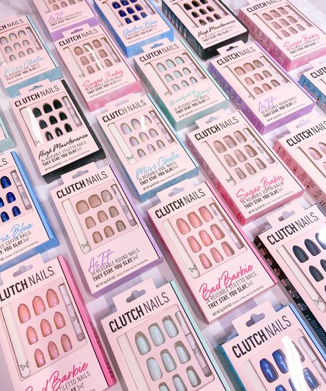 Nail Package Design, Nail Packaging Design, Fake Nails Packaging, Press On Nails Packaging Ideas, Press Ons Nails, Nail Package, Nail Packaging, Nails Packaging, Glow Bar