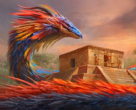 Quetzalcoatl- One of the most important Aztec gods Quetzalcoatl Art, Feathered Serpent, Aztec Culture, Aztec Warrior, Aztec Art, November 1st, Mythological Creatures, Creature Concept Art, Mystical Creatures