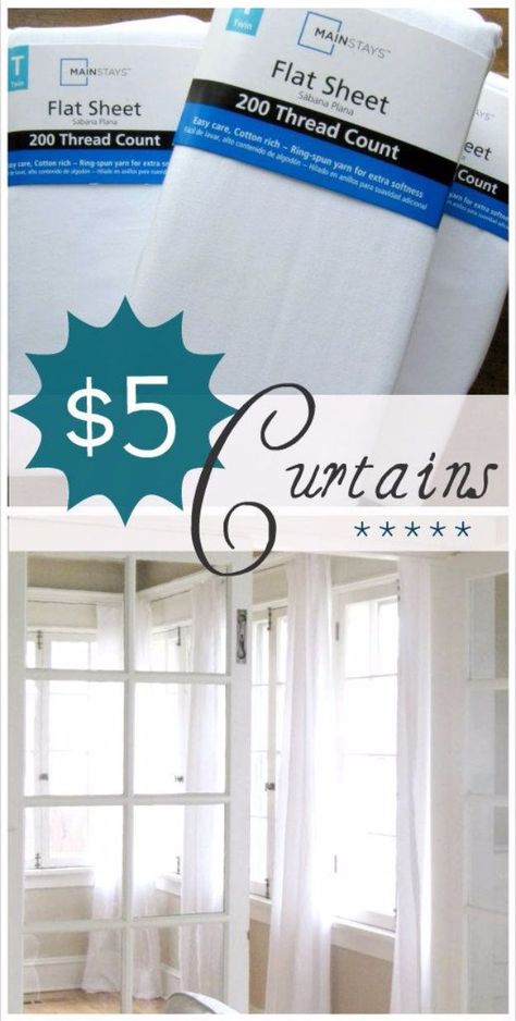 50 DIY Curtains and Drapery Ideas - $5 Curtains - Easy No Sew Ideas and Step by Step Tutorials for Drapes and Curtain Ideas - Cheap and Creative Projects for Bedroom, Living Room, Kitchen, Kids and Teen Rooms - Simple Draperies for Fabric, Made Out of Sheets, Blackout Curtains and Valances http://diyjoy.com/diy-curtains-drapes Make Curtains, Drapes And Blinds, Curtains And Draperies, No Sew Curtains, Drop Cloth Curtains, Apartment Patio, How To Make Curtains, Chic Living, Rod Pocket Curtains