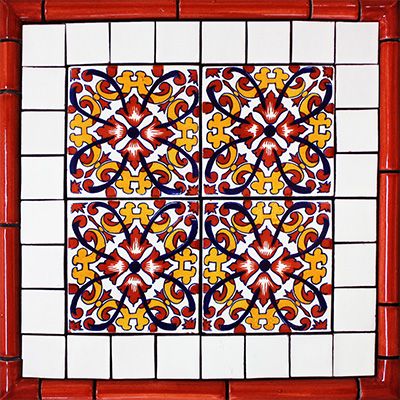 Osuna Mexican Tile Set Backsplash Mural Bathroom Courtyard, Backsplash Mural, Kitchen Backsplashes, Mexican Tile, Kitchen Splashback, Talavera Tiles, Hand Painted Tiles, Tile Trim, Bbq Area