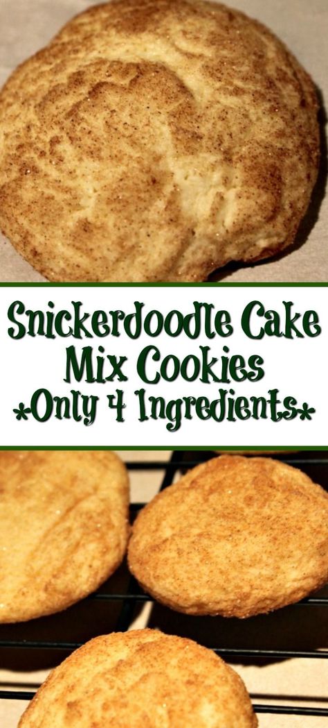 Snickerdoodle Cake, Pantry Ingredients, Hot Chocolate Cookies, Cake Mix Cookie Recipes, Snickerdoodle Cookies, 5 Ingredient Recipes, Snickerdoodle Cookie Recipes, Cake Mix Recipes, Cake Mix Cookies