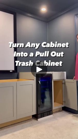 254K views · 2.8K reactions | Turn any cabinet into a pull out trash cabinet. This is a simple DIY that makes a huge difference! I've linked the conversion kit I used in comments! | Emily Made Home Pull Out Trash Cabinet, Diy Dry Bar, Bar Wall Ideas, Granite House, Trash Cabinet, Shelf Designs, Upstairs Hallway, Hallway Bathroom, Diy Wall Art Decor