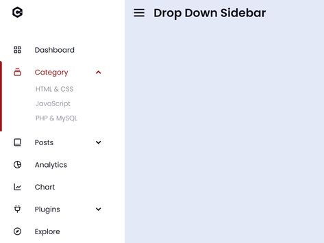 How to a Create Responsive Dropdown Sidebar Menu Using HTML CSS and JavaScript First of all, load the following assets into the head tag of… The post Responsive Dropdown Sidebar Menu using HTML CSS and JavaScript appeared first on CodePel. Javascript Projects, Html Structure, Css Style, Class Jobs, Html And Css, Ms Dhoni Photos, Source Code, Web Layout Design, Html Css