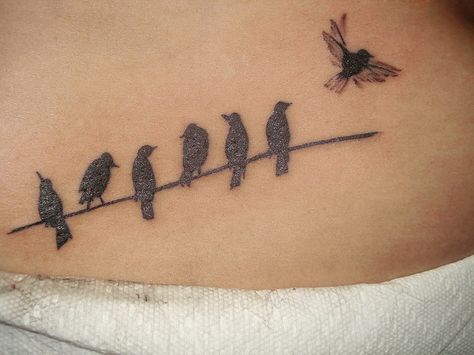 I like this one... the wire to hide a scar... a birdy for each kiddo! Feather Tattoo Wrist, Wire Tattoo, Little Bird Tattoos, Bird Tattoo Wrist, Bird On A Wire, Flying Bird Tattoo, Scar Tattoo, Birds On A Wire, Painting Tattoo