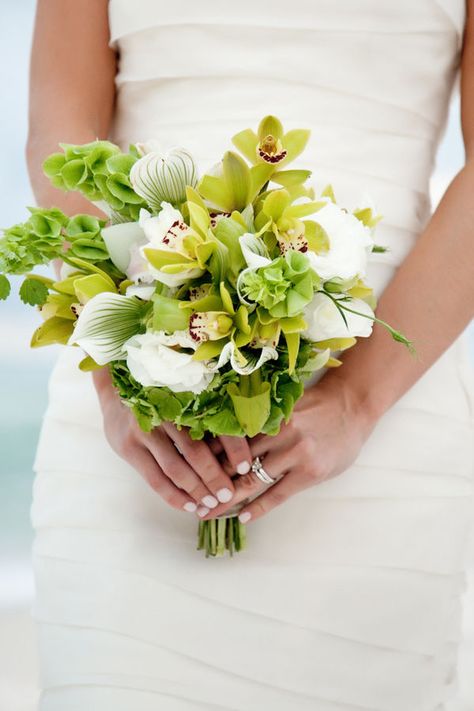 bouquet Green Orchid Wedding Bouquet, Green Orchid Bouquet, Orchid Cymbidium, Fern Bouquet, Orchid Bridal Bouquets, Orchid Bouquet Wedding, Cornish Wedding, Florida Destination Wedding, Ideas For Wedding Decorations