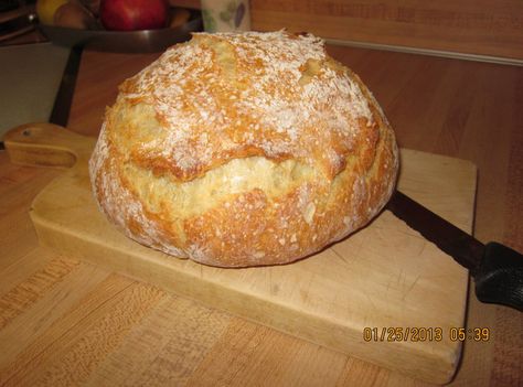 THE Best Crusty Bread (Dutch Oven): Photo - 14 | Just A Pinch Recipes Bread Dutch Oven, Crusty Bread Recipe, Focaccia Dolce, Dutch Oven Bread, A Loaf Of Bread, Knead Bread, Dutch Oven Cooking, Dutch Oven Recipes, Loaf Of Bread