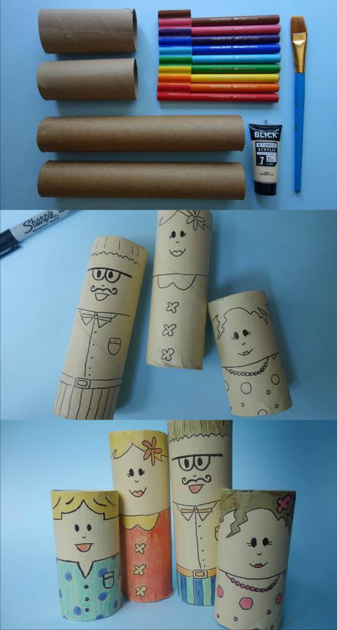 Simple Toilet, Toilet Paper Roll Diy, Emoji Craft, Toilet Paper Art, Toilet Paper Roll Art, Family Valentines Day, Rolled Paper Art, Your Trash, Toilet Paper Rolls