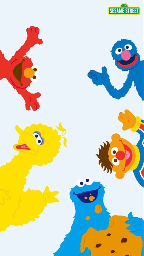 Iphone Wallpaper Elmo, Sesame Street Wallpaper, Cookie Monster Wallpaper, Elmo Wallpaper, Street Wallpaper, Sesame Street Muppets, Handy Wallpaper, Sesame Street Birthday Party, Sesame Street Characters