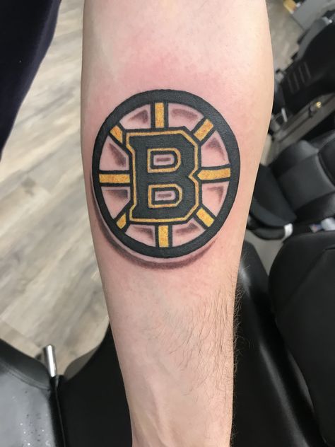 Boston bruins tattoo Boston Bruins Tattoo Ideas, Bruins Tattoo Ideas, Boston Bruins Tattoo, Bruins Tattoo, Maya Tattoo, Boston Tattoo, Boston Bruins Logo, Anniversary Tattoo, Cousin Tattoos