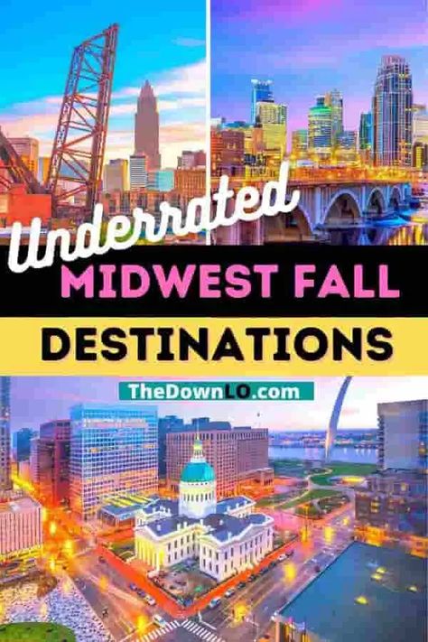 Underrated Midwest Fall Destinations. The best weekend getaways in the midwest and the best road trips around the Midwest for families, couples and fun. Beaches, cities and underrated travel destinations. #midwest #usa #travel Best Midwest Family Vacations, Midwest Bachelorette Party Destinations, Midwest Girls Weekend, Midwest Weekend Getaways, Midwest Fall, Fall Destinations, Midwest Vacations, Midwest Road Trip, Middle America