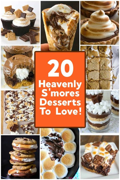 20 Heavenly S'mores Desserts To Love S’mores Recipes Easy, S'mores Recipes, Smore Dessert Recipes, S’mores Themed Desserts, S’mores Recipe, S’mores Recipes, S’mores Dessert, Smore Desserts, Hot Chocolate Marshmallow Cookies