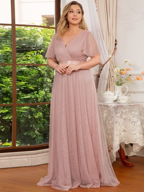 Plus Size Bridesmaid Dress, Romantic Bridesmaid Dresses, Tulle Bridesmaid Dresses, Short Sleeve Prom Dresses, Short Sleeve Bridesmaid Dress, Bm Dresses, Tulle Bridesmaid, Formal Bridesmaids Dresses, Bridesmaid Dresses With Sleeves