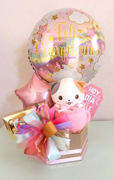 Baby Shower Return Gifts, Balloon Bouquet Diy, Balloon Garland Diy, Festa Harry Potter, Valentines Gift Box, Baby Gift Hampers, Balloon Gift, Cadeau Diy, Candy Bouquet