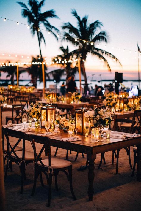 An Islamorada Wedding That’s Got Us Ready to Escape to the Tropics Christmas Beach Wedding Ideas, Olive Green Beach Wedding, Beach Wedding Sweetheart Table, Tropical Wedding Dress, Tropical Florida Wedding, Beach Party Wedding, Florida Keys Wedding Venues, Tropical Wedding Dresses, Islamorada Wedding