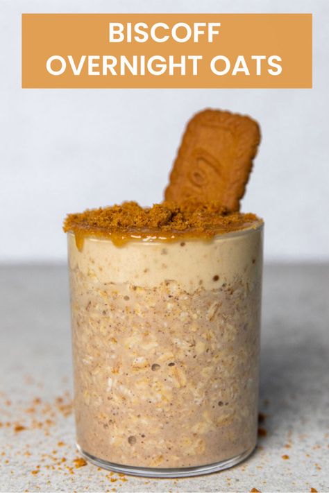 Overnight Oats Ice Cream, Lotus Biscoff Overnight Oats, Cookie Butter Overnight Oats, Biscoff Overnight Oats Healthy, Overnight Oats Pudding, Savory Overnight Oats, Biscoff Oats, Biscoff Overnight Oats, Healthy Breakfast Alternatives