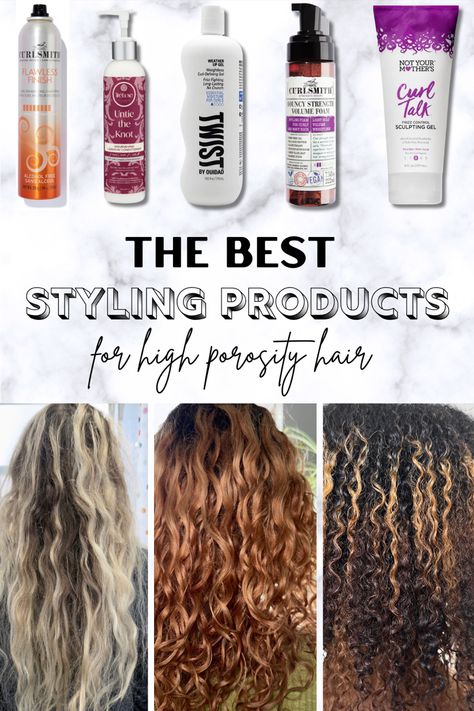 The best wavy-curly high porosity styling product combos. Always use the mousse/conditoner first, then gel. Divide hair into at least 2-3 sections, & Saturate hair with lots pf water before & during styling Best Mousse For Wavy Hair, High Porosity Curly Hair Products, Best Curl Cream For Wavy Hair, High Porosity Hair Products, Best Curl Products, Natural Braid Styles, Gel Curly Hair, Curly Hair Mousse, Curly Styling